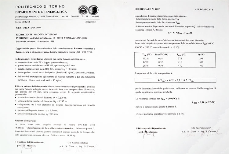 certificato Politecnico Torino